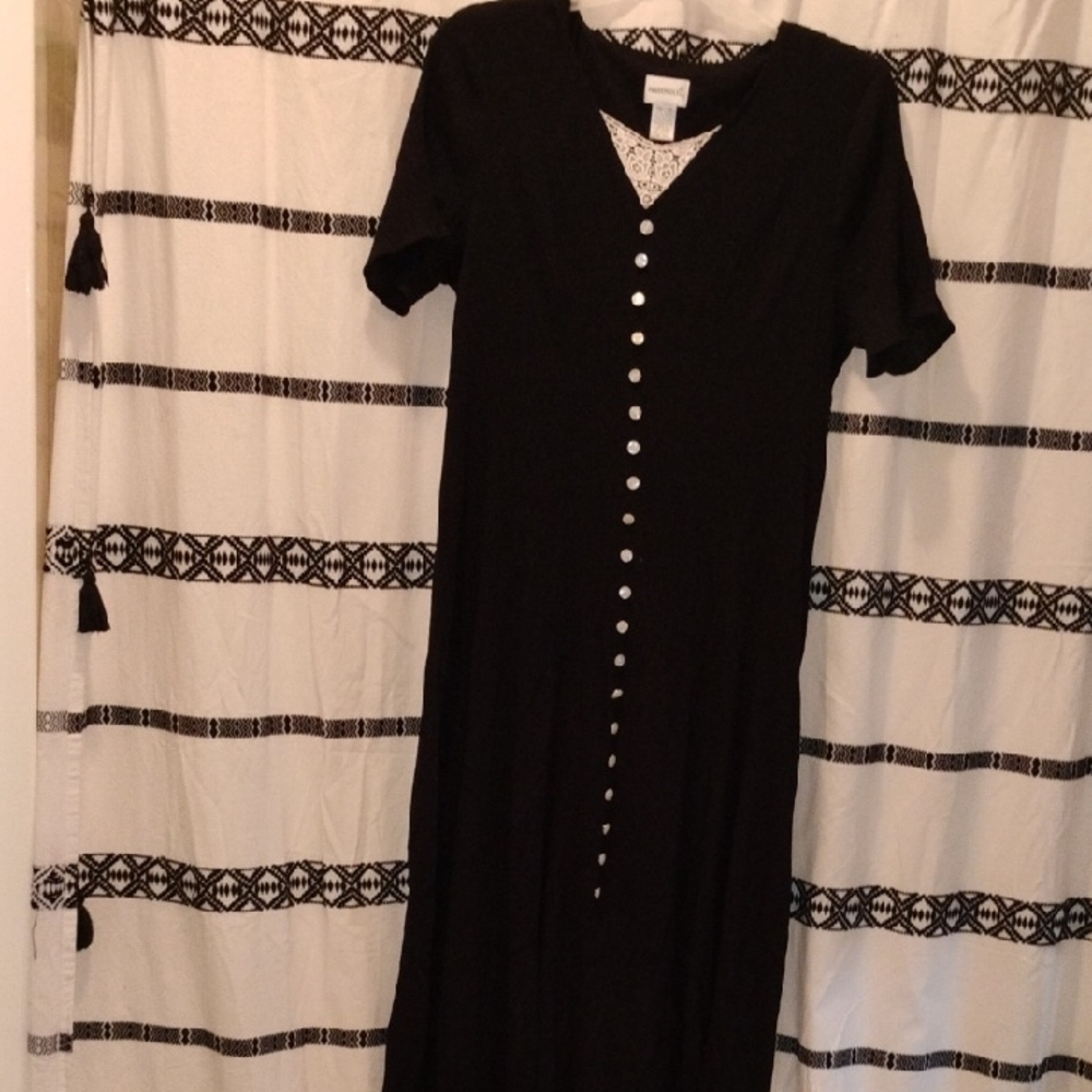 Elegant Black Button-Down Dress